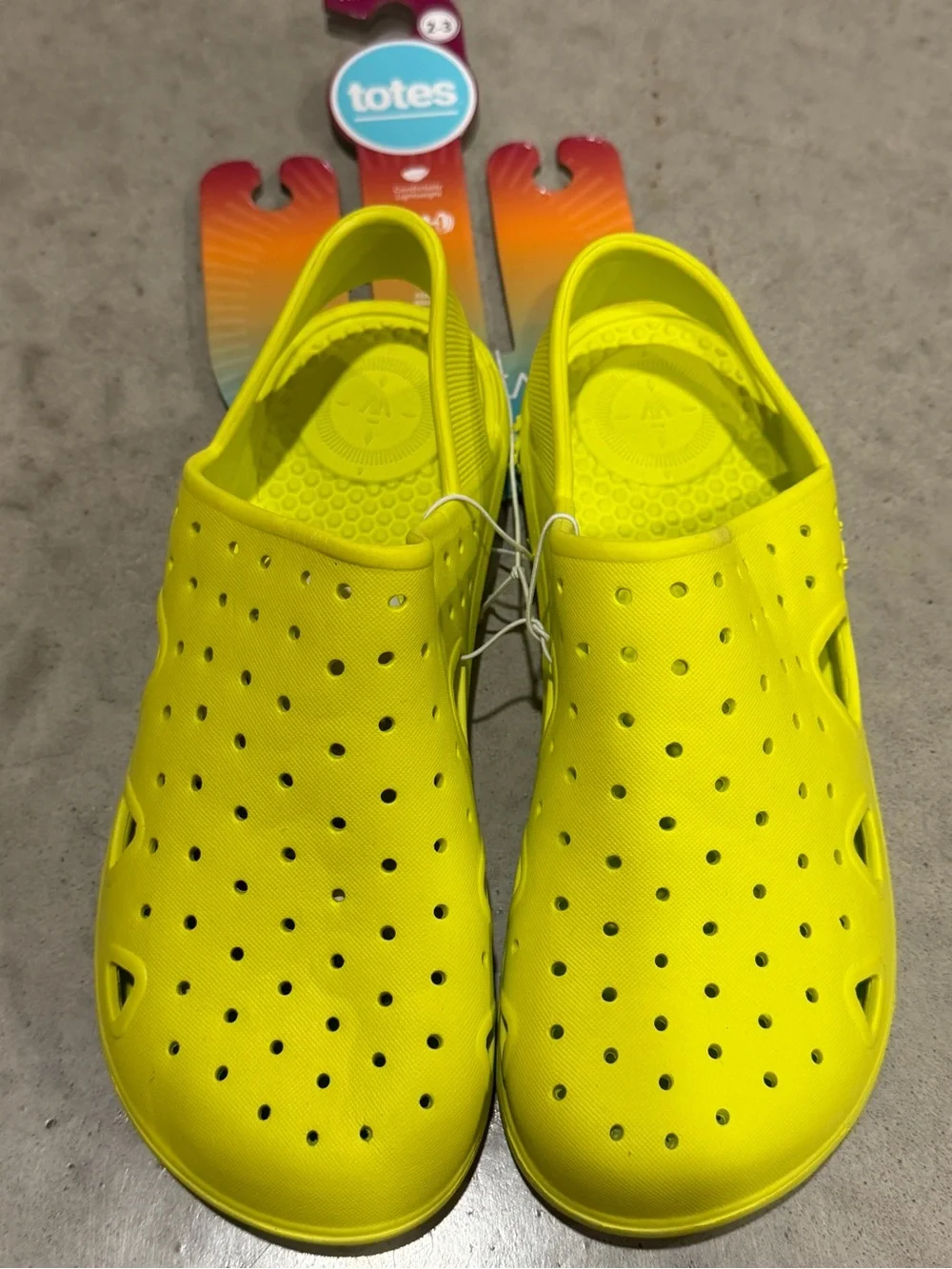 totes Kids' Neon Yellow Slip-On Water Clogs